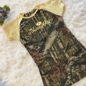 Mossy Oak Yellow Tee Shirt Size Medium